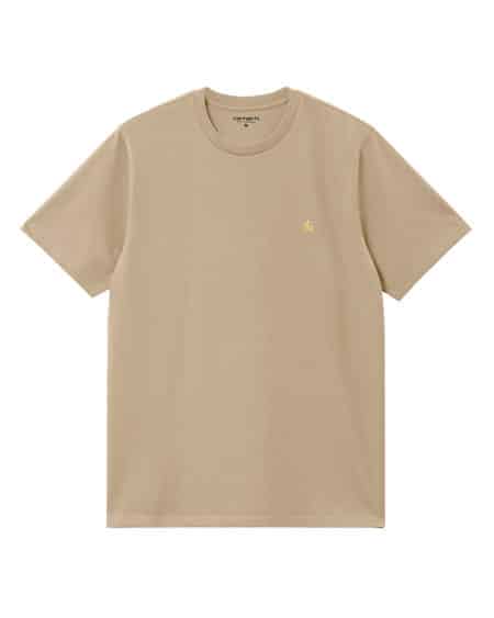 T-Shirt manches courtes Chase couleur Sable par Carhartt vue de face