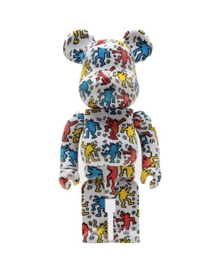 Figurine Bearbrick 1000% Keith Haring par Medicom Toy vue de face sur fond blanc