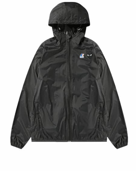 cdg play x kway veste zippée black de face