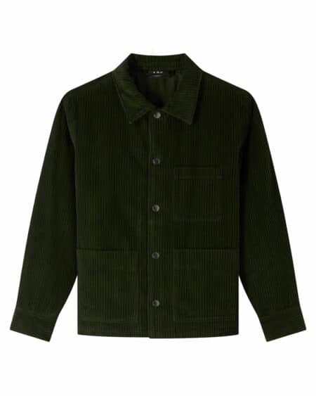 apc veste emile velours vert foret vue de face