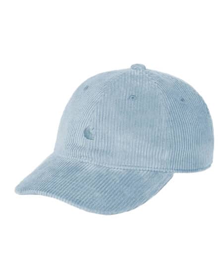 casquette harlem cap velours couleur bleu clair vue de face