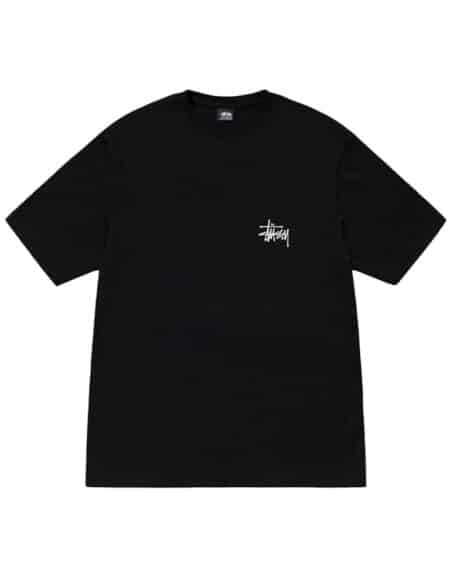 basic stussy tee couleur black vue de face