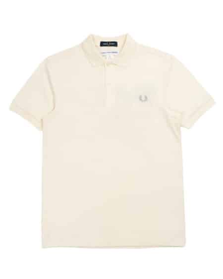 polo ecru cdg x fred perry vue de face