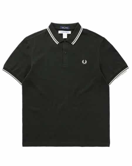 polo vert cdg x fred perry vue de face