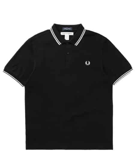 polo noir cdg x fred perry vue de face